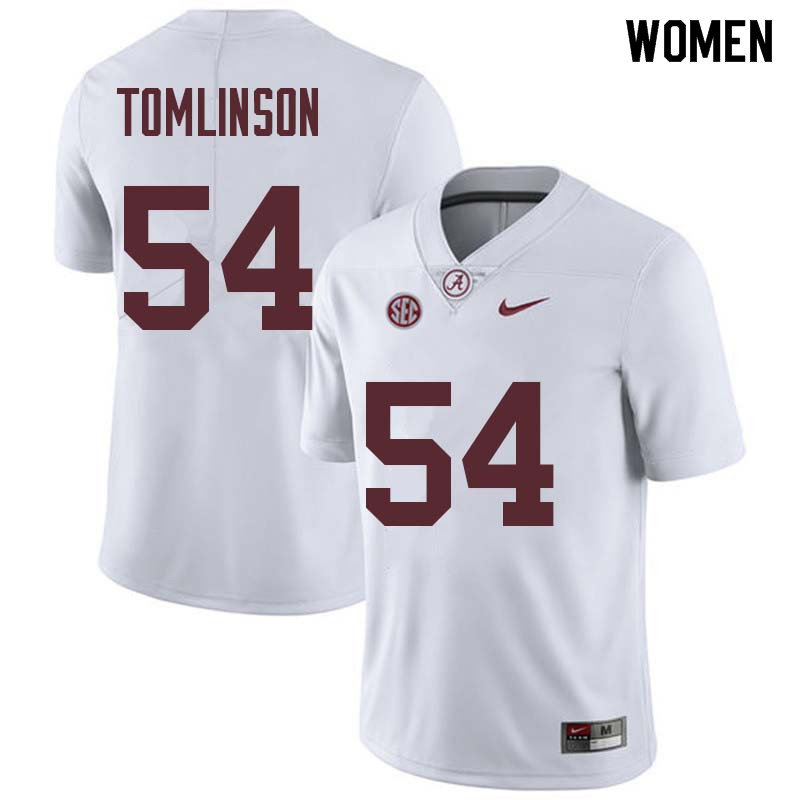 Alabama Crimson Tide Women's Dalvin Tomlinson #54 White NCAA Nike Authentic Stitched College Football Jersey YX16K24GT